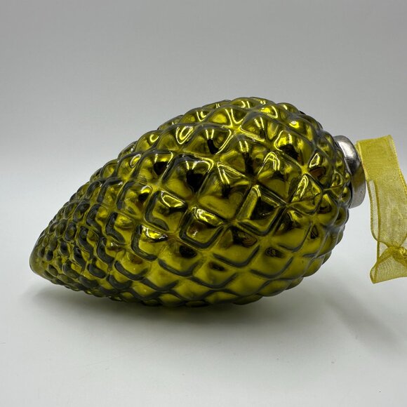 6" Kugel Style Green Pinecone Mercury Glass Christmas Ornament - Picture 7 of 13